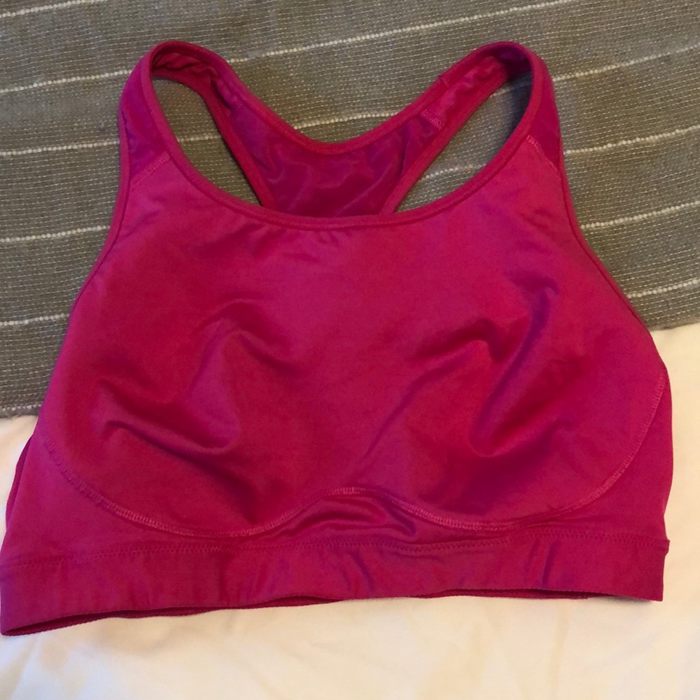 Hot pink sports bra